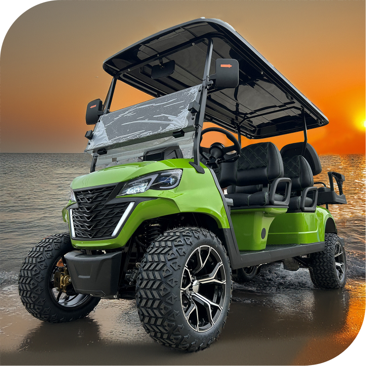 Factory Direct High Quality 4+2 Seats 72V Lithium Battery Utility Golf Carts Luxury Electric Golf Buggy