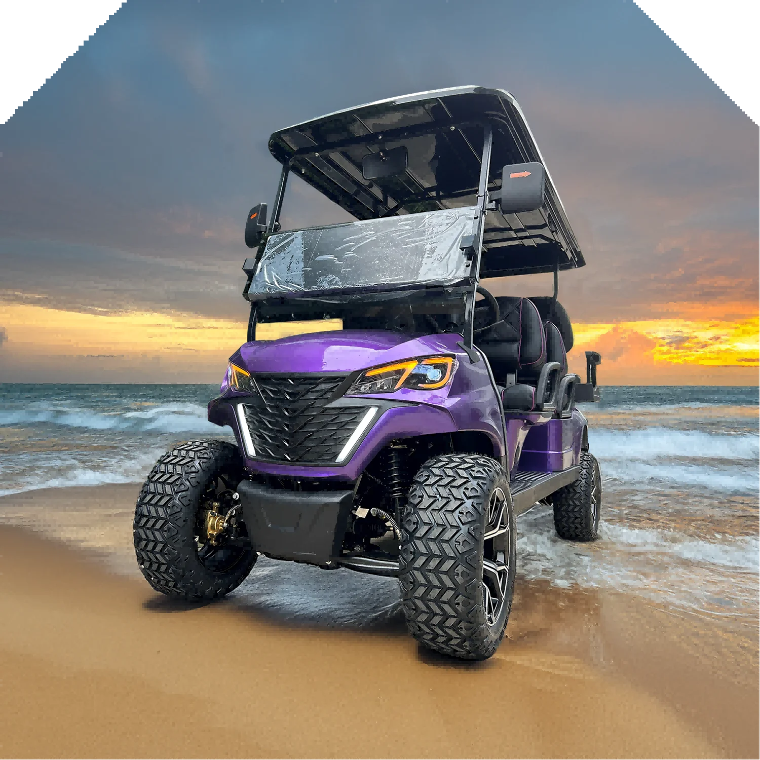 Modern Design Offroad Golf Buggy Hot Sale 2+2 Seats 48V Electric Golf Carts Street Legal