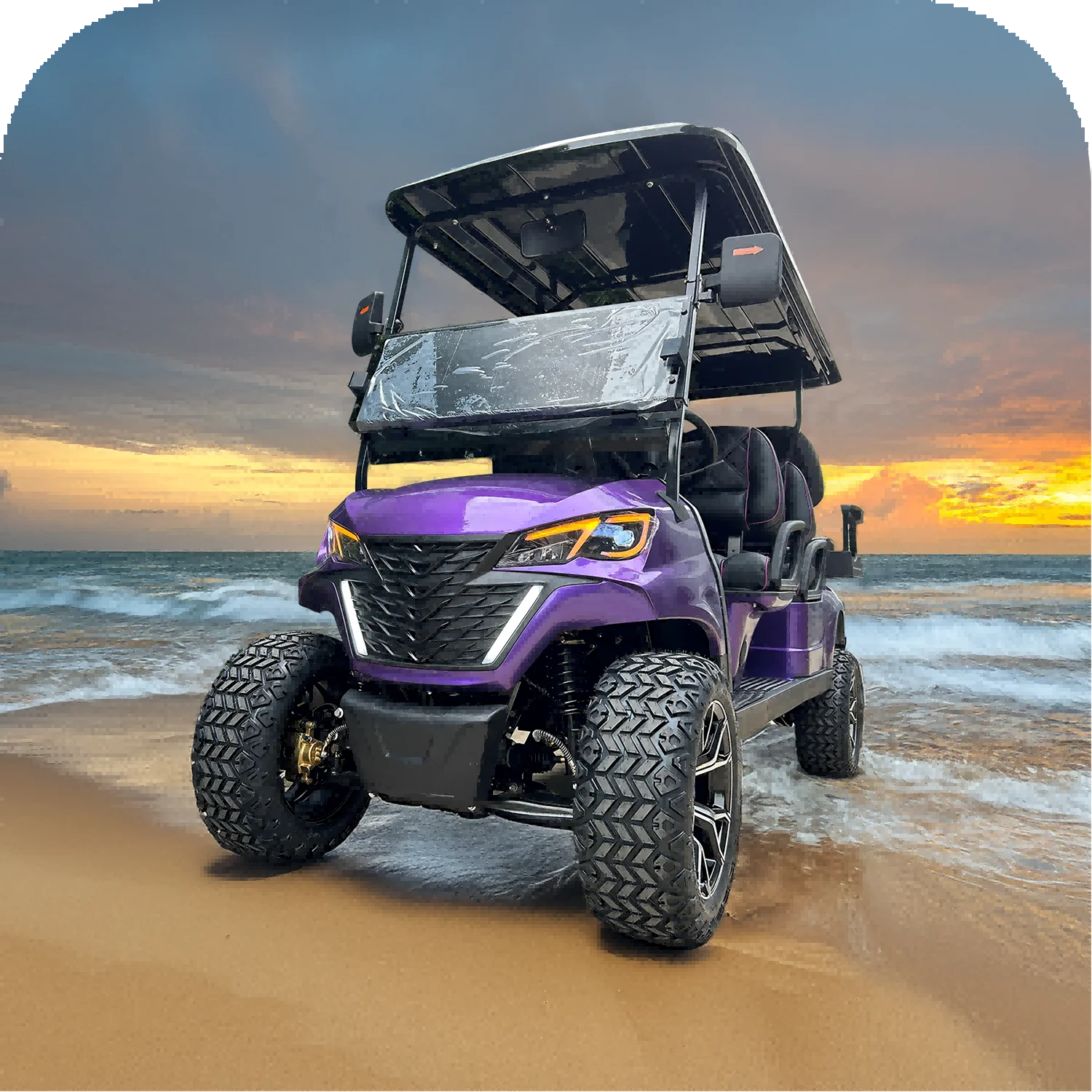 Modern Design Offroad Golf Buggy Hot Sale 4+2 Seats 72V Electric Golf Carts Street Legal