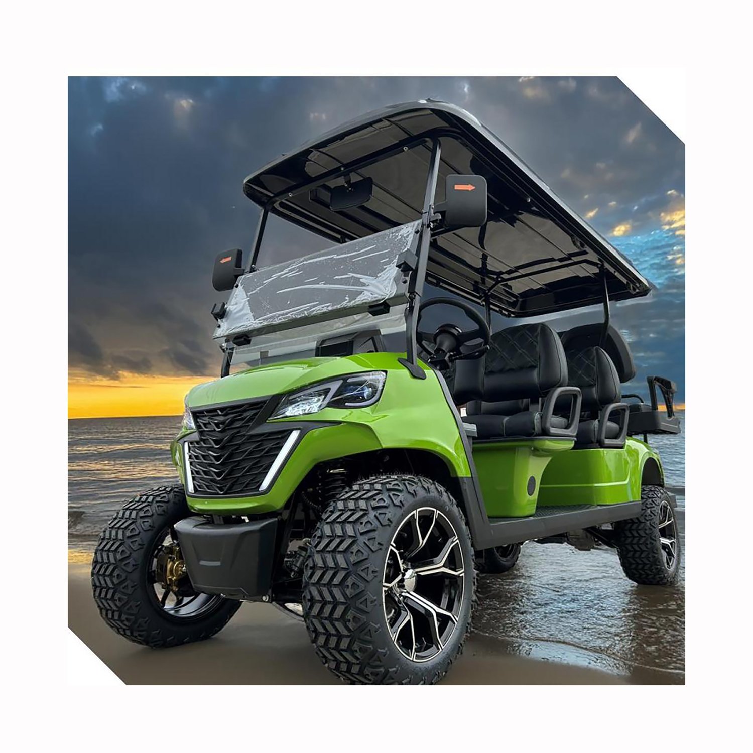 Top Quality 5000W Lithium Battery Rechargeable 2+2 Seats Utility Electric Golf Carts Buggy