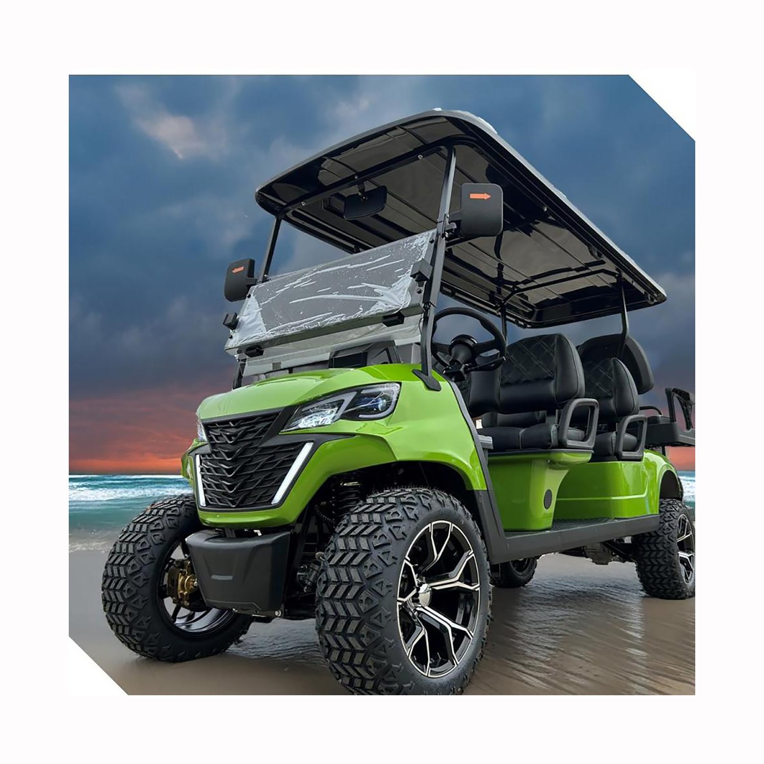 Top Quality 5000W Lithium Battery Rechargeable 2+2 Seats Utility Electric Golf Carts Buggy